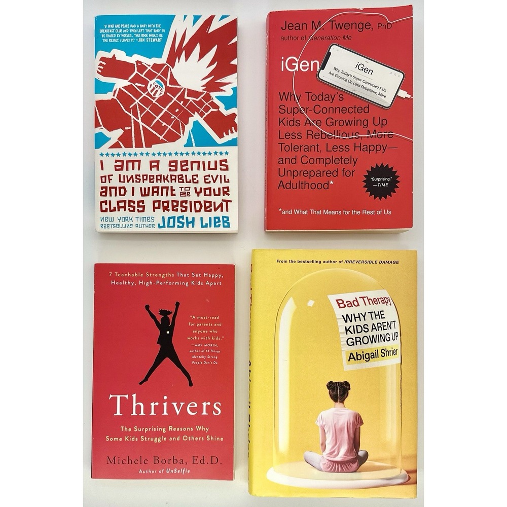 4 Book Lot iGen Thrivers Bad Therapy Josh Lieb Parenting Psychology Teen Fiction